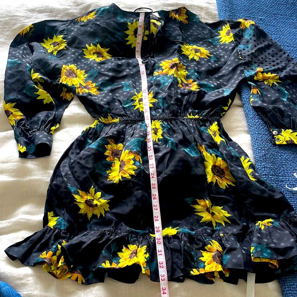 The Kooples Sunflower Print Silk-Blend Dress – Size M – New Condition - Picture 7 of 7